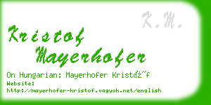 kristof mayerhofer business card